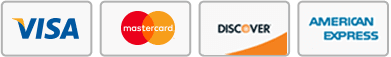 Visa, Mastercard, American Express and Discover accepted at checkout